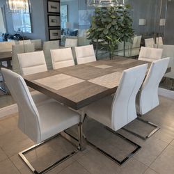 Modern Dining Table Set with 6 Chairs