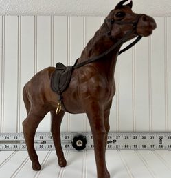 Byers Choice Brown Leather Horse With Saddle Vintage Christmas Decor