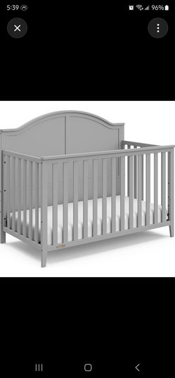 Graco Paris 4-in-1 Convertible Crib + L.A. Baby Orthopedic Mattress – Gray