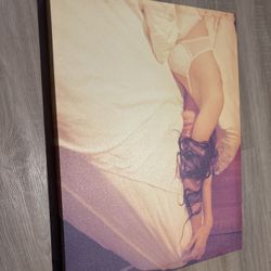 Girl Laying on bed canvas