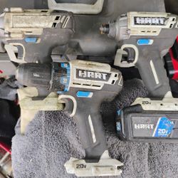 Hart 3/8 Impact,1/4" Hex And Drill 1 Battery No Charger All Work Perfect