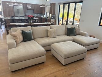 Pottery Barn Sectional Sofa with Ottoman