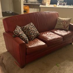 Red Leather Couch Used 