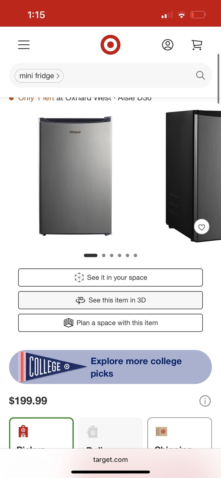 Whirlpool Mini Fridge 