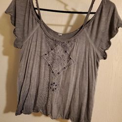 Cute Grey Summer Top **see DESCRIPTION**