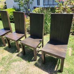 4 wooden dining room chairs with sitting pads $75 Or Best Offer