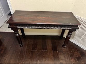 Vintage Hand-Carved Solid Wood Console Table