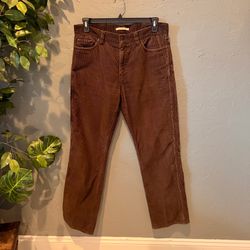 L.L. Bean Standard Fit Men's 34x30 Brown Corduroy Straight Leg Heritage Classic