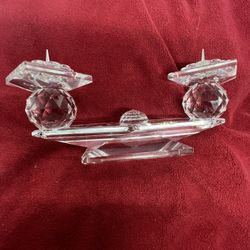 Swarovski Crystal #7600NR 112 000 2 Light Candlestick Double Candelabra