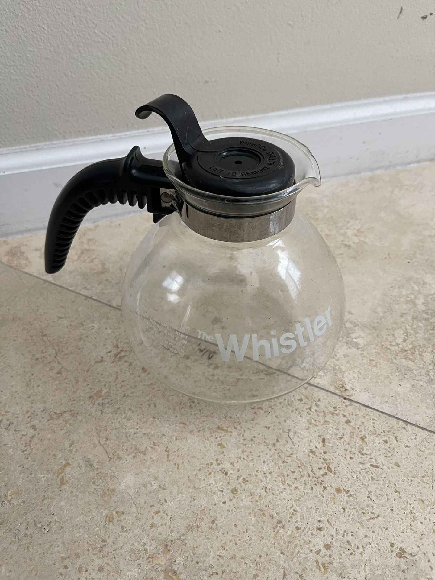 The Whistler Vintage Coffee Pot GEMCO 8 cup Glass Tea Kettle Carafe with Top-LIKE NEW