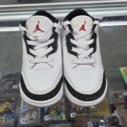 Nike Air Jordan 3 Retro TD White Black Red Toddler Shoes 9C DM0968-106