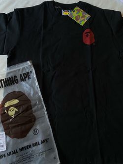 Black/Red Ape head Bape Tee