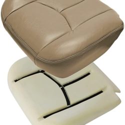  Driver Side Bottom Lower Replacement Leather Seat Cover and Bottom Foam Cushion Pad 522 or 52i Medium Neutral Tan Fit For Chevy Silverado Avala