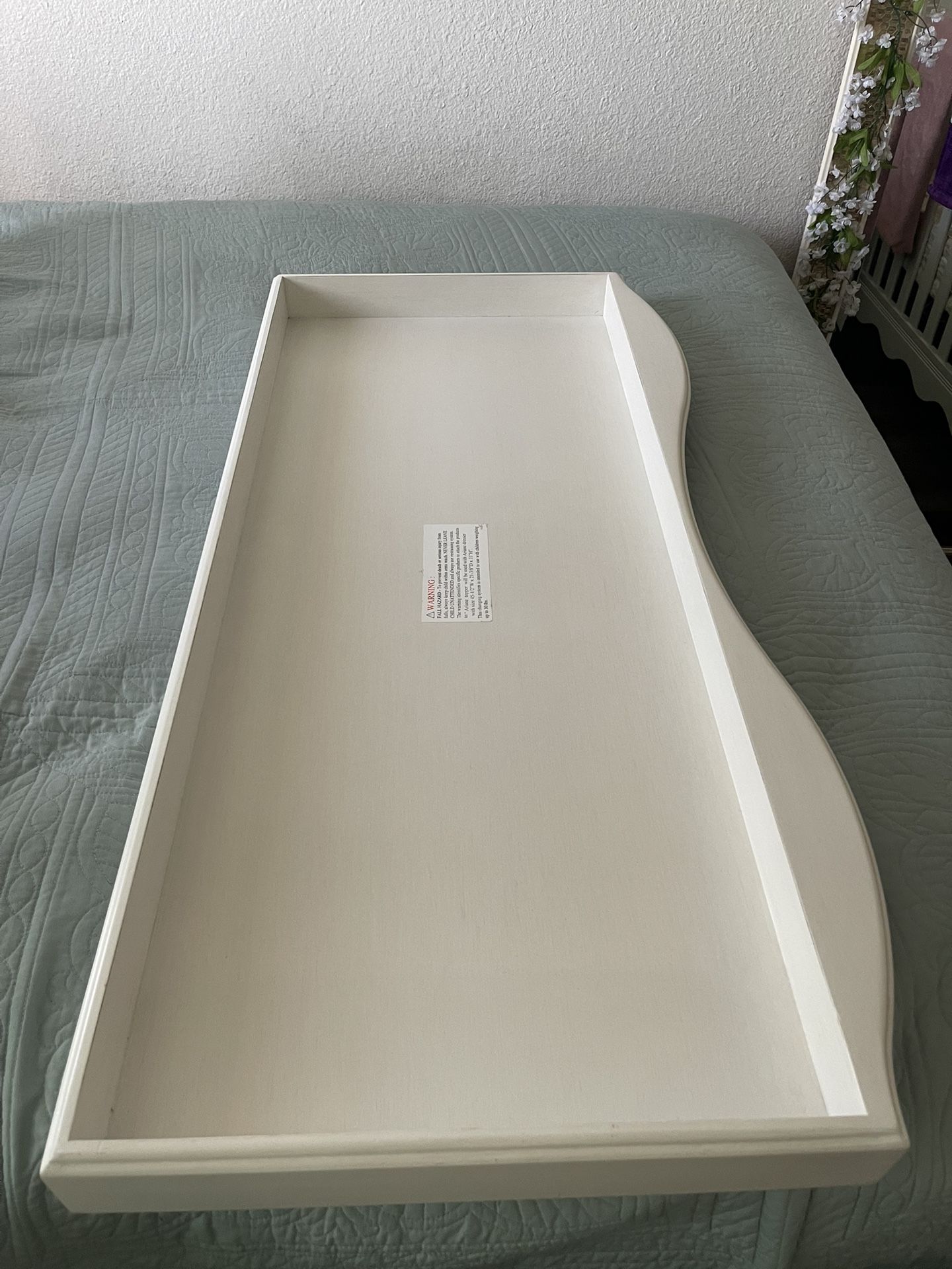 White changing table tray for baby