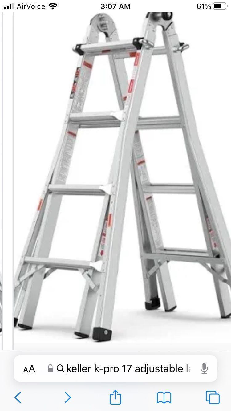 Keller K-pro 17. Adjustable Ladder.