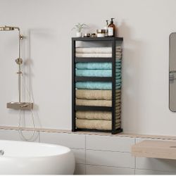 Visalia: Bamboo Wall Blanket Ladder, 4-Tier Towel Racks, Bamboo Bath Towel Racks for Bathroom Wall Mounted, Decorative Blanket, Quilt, Towel, Scarf La