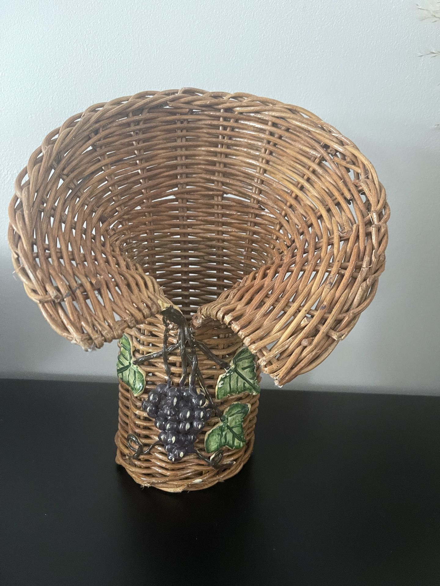 Vintage Wicker Bottle Holder Basket 