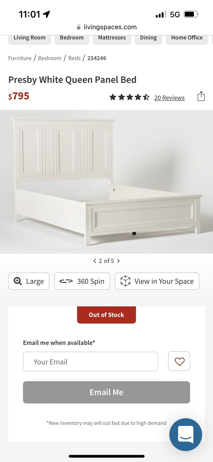White panel bed and Mattress Foundation Box