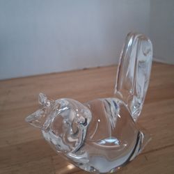 Signed Vintage STEUBEN Crystal Songbird Figure Figurine Paperweight