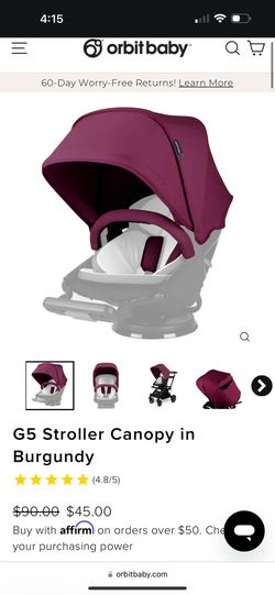 G5 Stroller Canopy in Burgundy