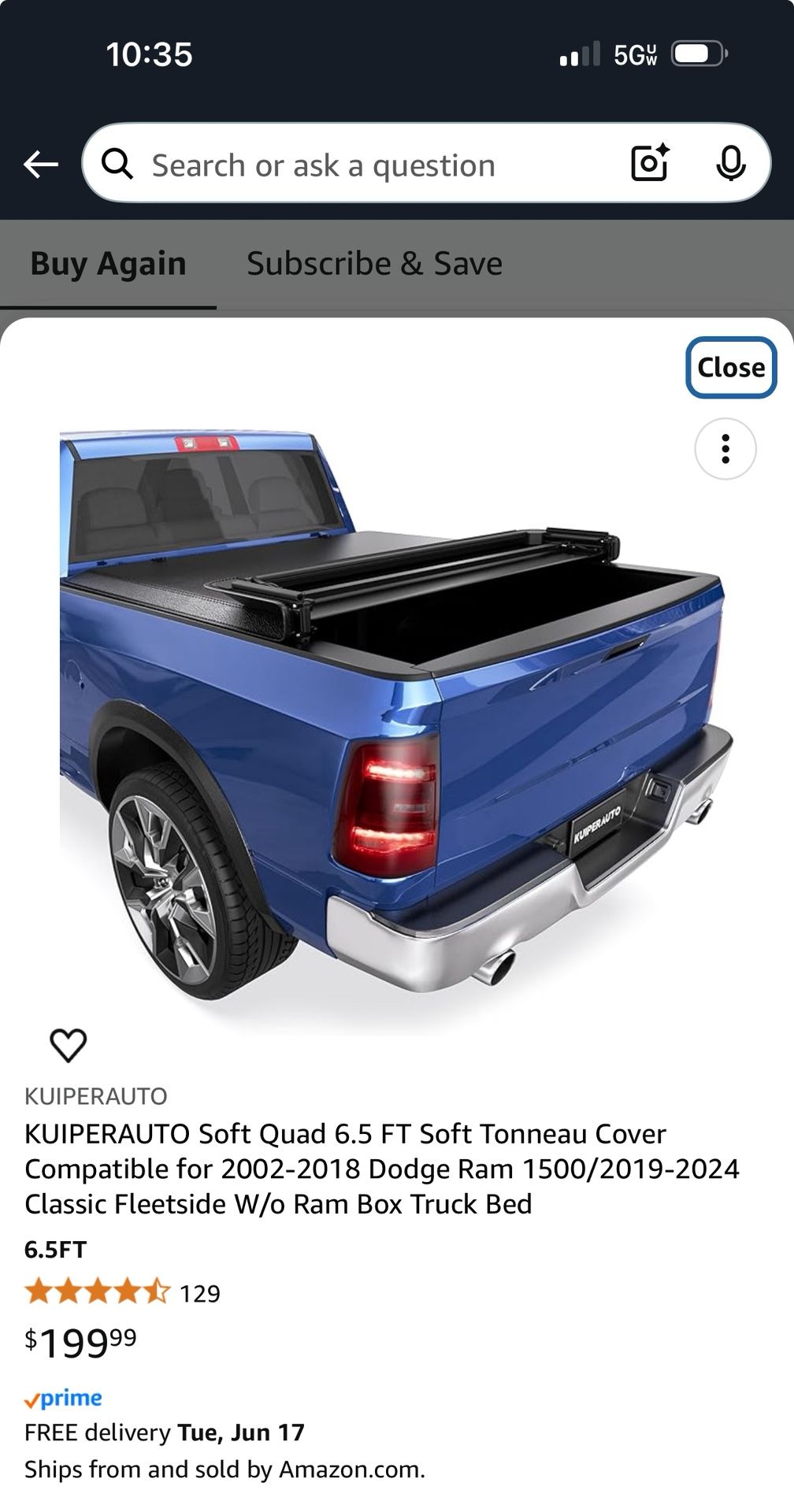 Tonneau cover