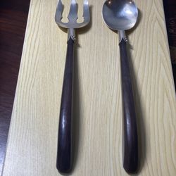 Sterling Silver Mid-Century Salad Set Made In Mexico 