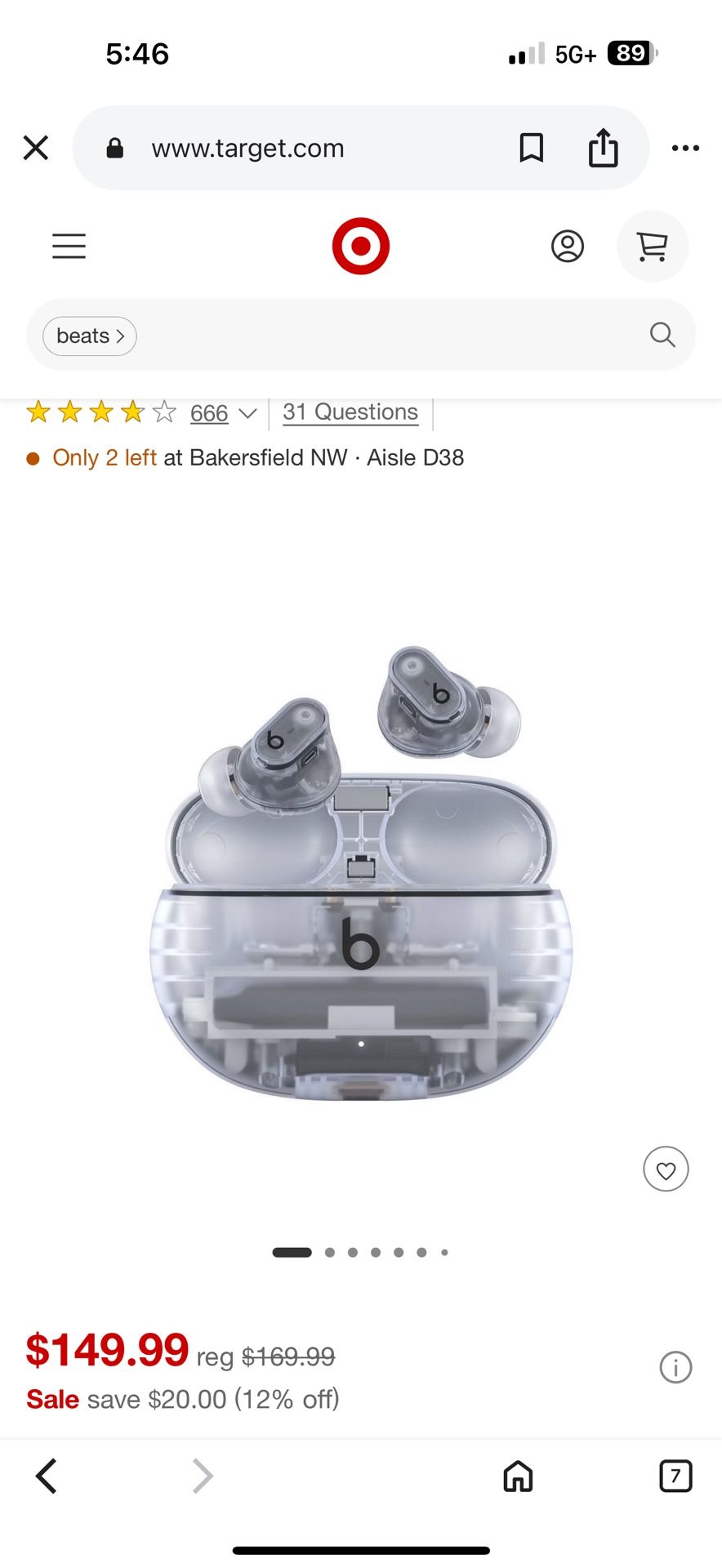 Beats Studio Buds + True Wireless Bluetooth Noise Cancelling Earbuds