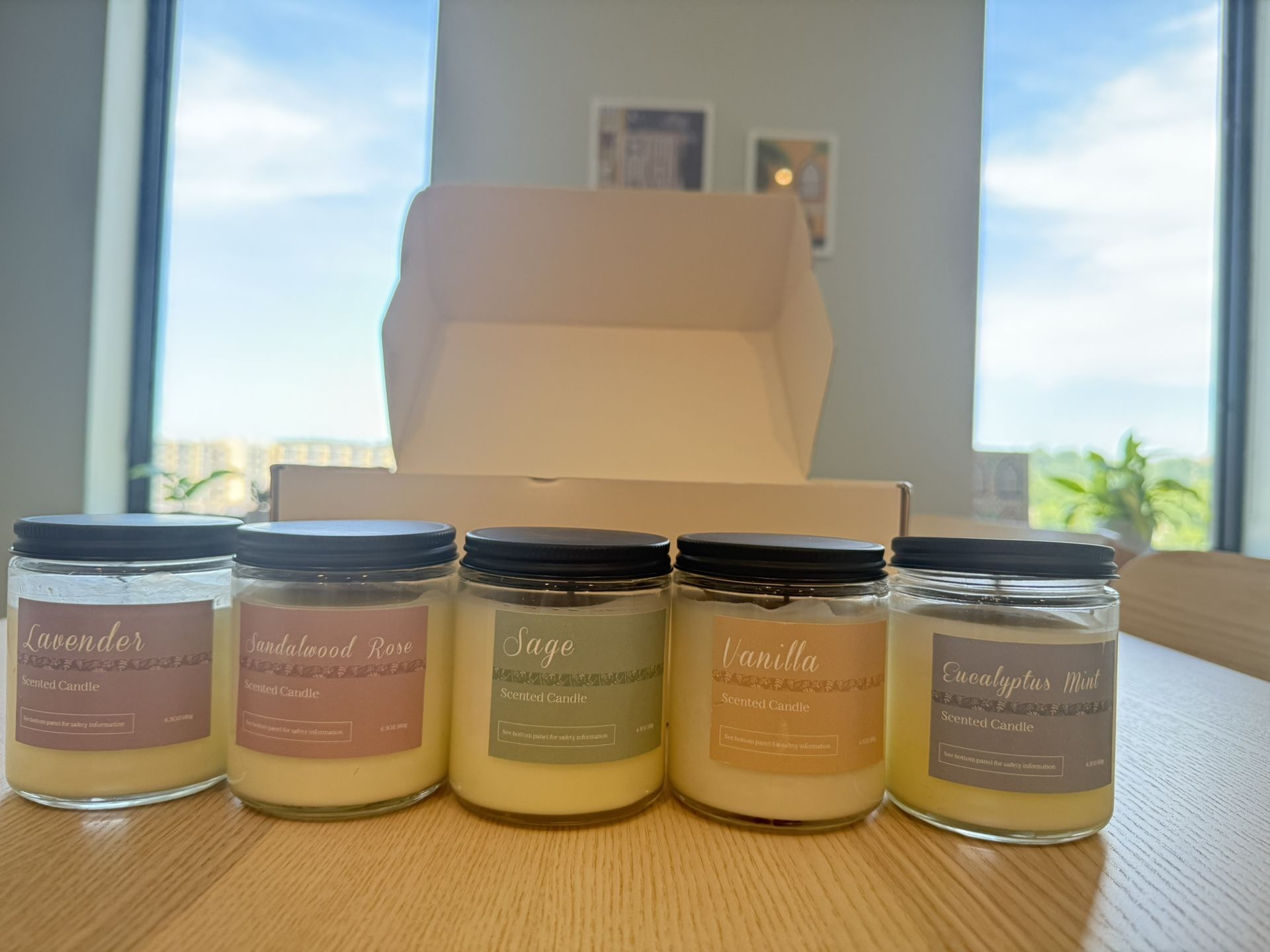5 Pack Essential Oils Candles 
