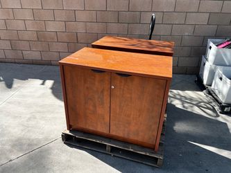 Matching Wood Storage Cabinets – Set of 2 – Great Condition – $80