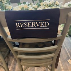 12 Black Cloth Reserved Signs