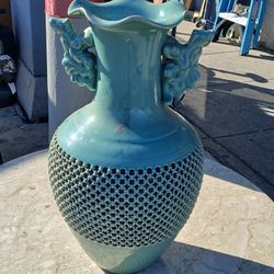 Korean Celadon Ceramic Double Wall Vase