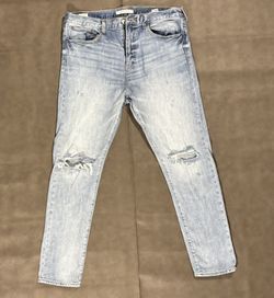 Pacsun Jeans Mens 34x32 Blue Ripped Slim Taper