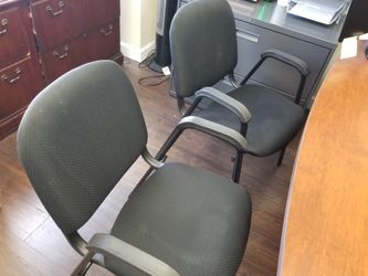 2 office chairs, fabric seat