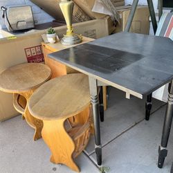 Furniture Pieces (tables, nightstands, lamp, small oven, shelves)