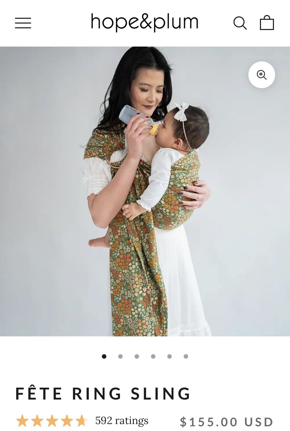 Hope & Plum ring sling baby carrier in Fête!