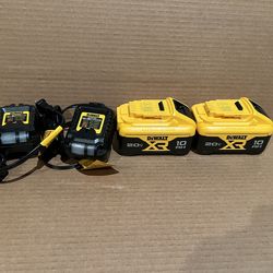 2x Dewalt 10ah battery with chargers