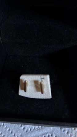 Gold Bar Stud Earrings