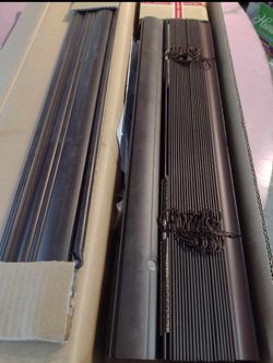 2 1/2" cordless premium faux wood blinds in espresso