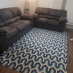 Macy’s Grey Sofa + Matching Rug