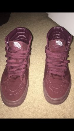 Maroon sk8-hi vans