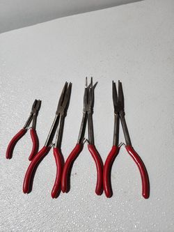 MATCO TOOLS 4 PIECE DUCK BILL & CURVED LONG REACH NEEDLE NOSE PLIERS SET