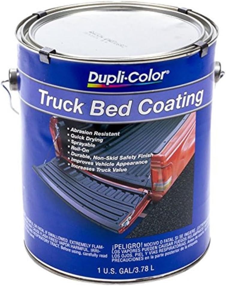 Dupli-Color TR252 Truck Bed Coating Paint - Black - Gallon Spray Roll On Rubberized Boats Jeeps Steps Trailers Vans Rock Guard Wheel Well