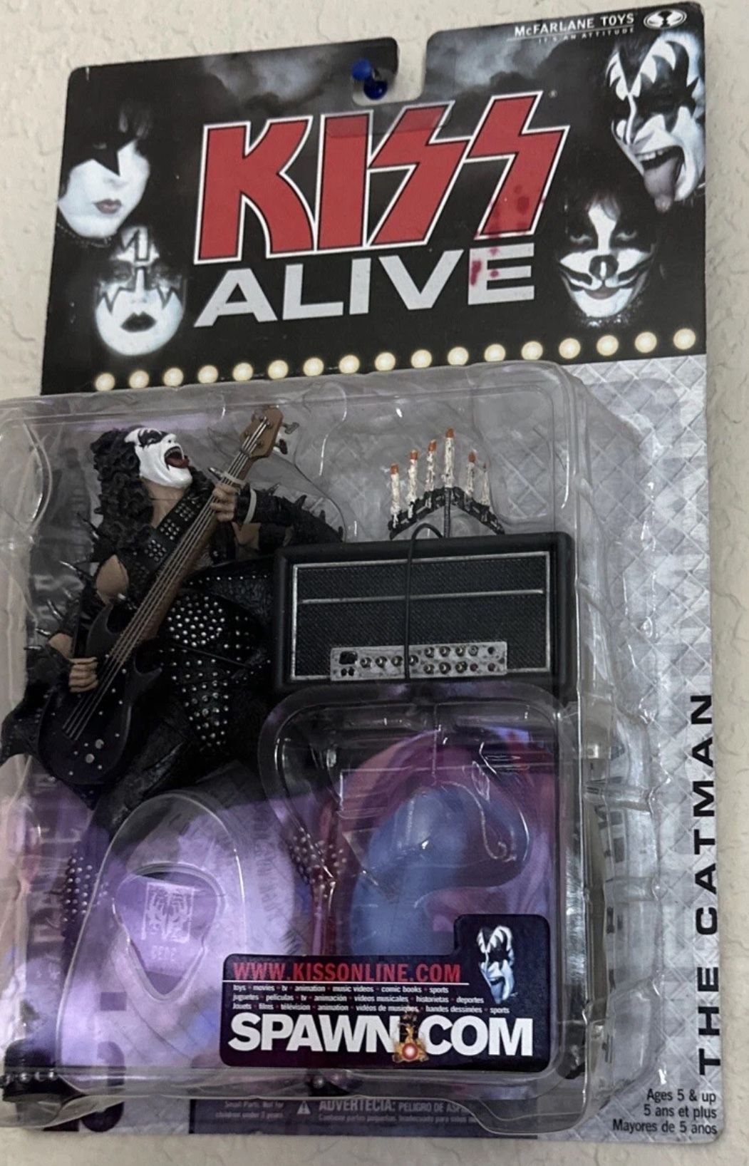Rare Error Gene Simmons Todd McFarlane Kiss ALIVE Figure Packaging In Catman