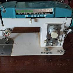 White Model 967 Sewing Machine And Desk