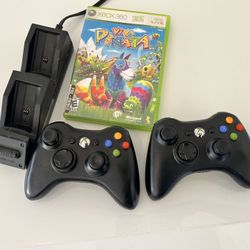 Microsoft Xbox 2 Black Wireless Controller + free Nyko Charging Base + Free Game