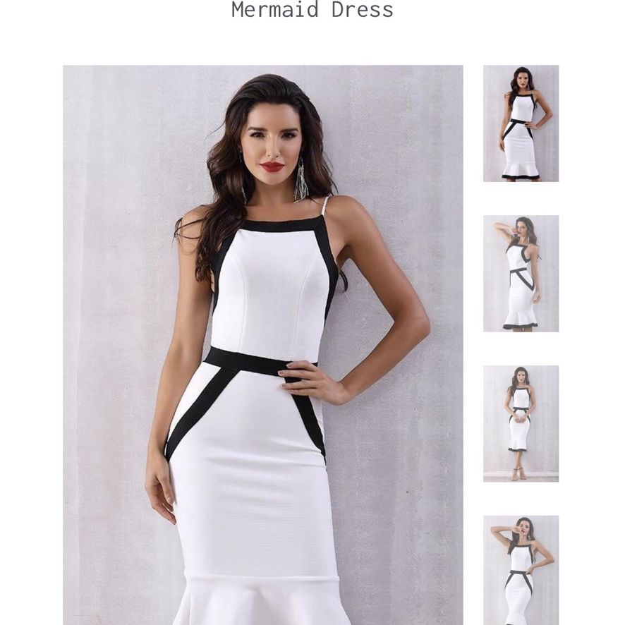 NWOT Sexy Black & White Body-Con Dress