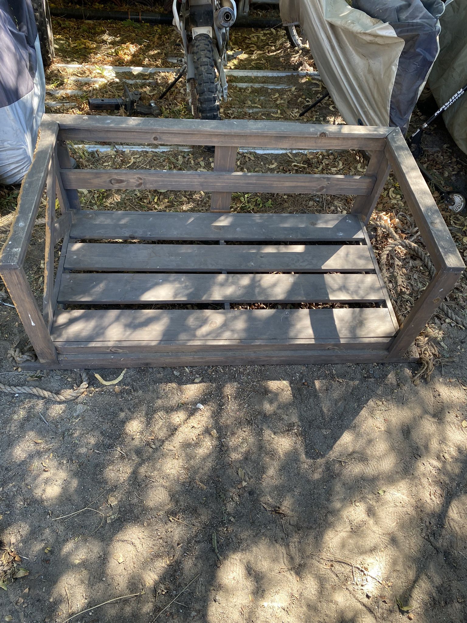 Porch Outdoor Wood Swing In Good Condition About 60” Wide  