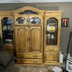 Entertainment Center  Oak - 8’x6’ X 16”