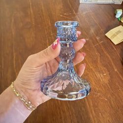 Blue Glass Taper Candle Holders - Set Of 12 - Wedding / Party / Home Decor