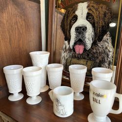 Lot Of Milk Glass